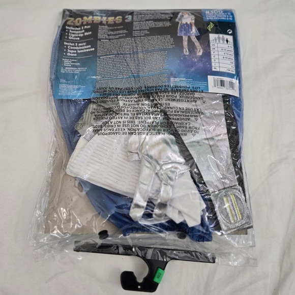 Disney Zombies 3 Addison Alien Costume Girls 8-10 Light Up Skirt Jumpsuit Silver - Picture 2 of 8